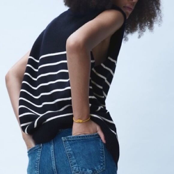 NWT Zara Striped Knit Vest - Picture 8 of 11